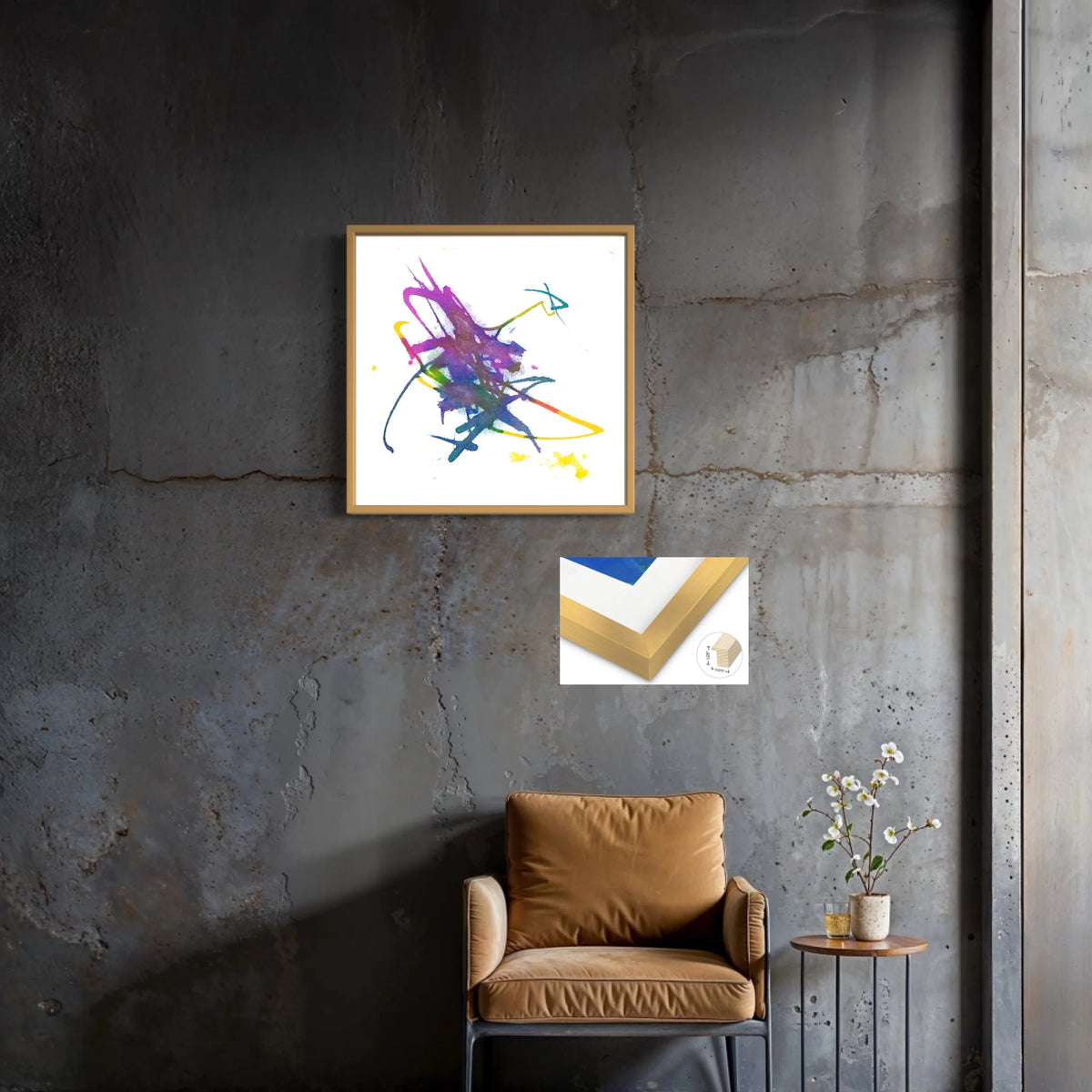 Canvas_solid wood gold 0.875x1.125