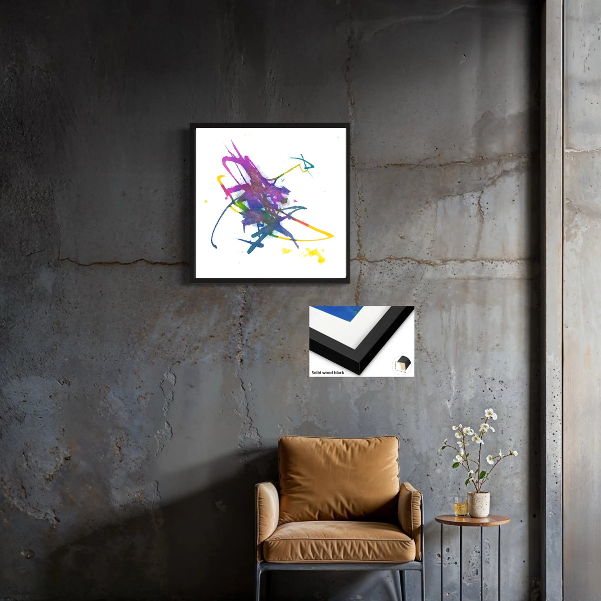 Canvas_solid wood black_1.25x0.875