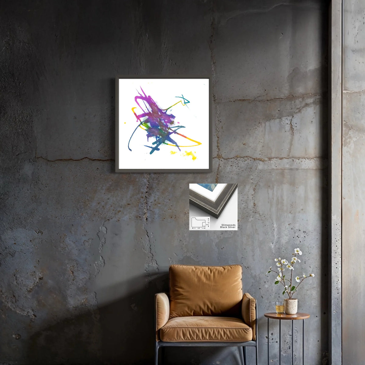 Canvas Slimwood black silver 1.125 x 0.75