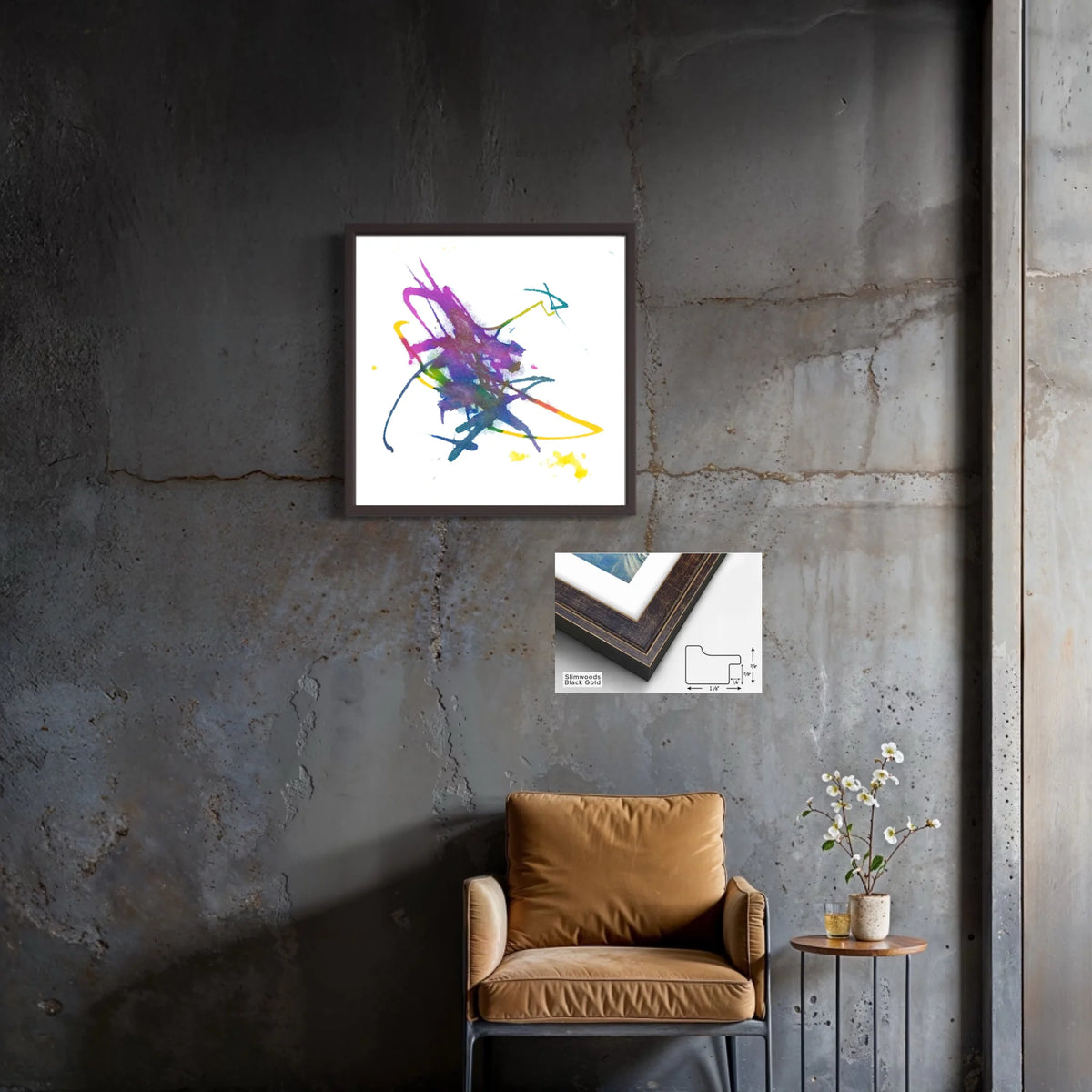 Canvas Slimwood black gold 1.125 x 0.75