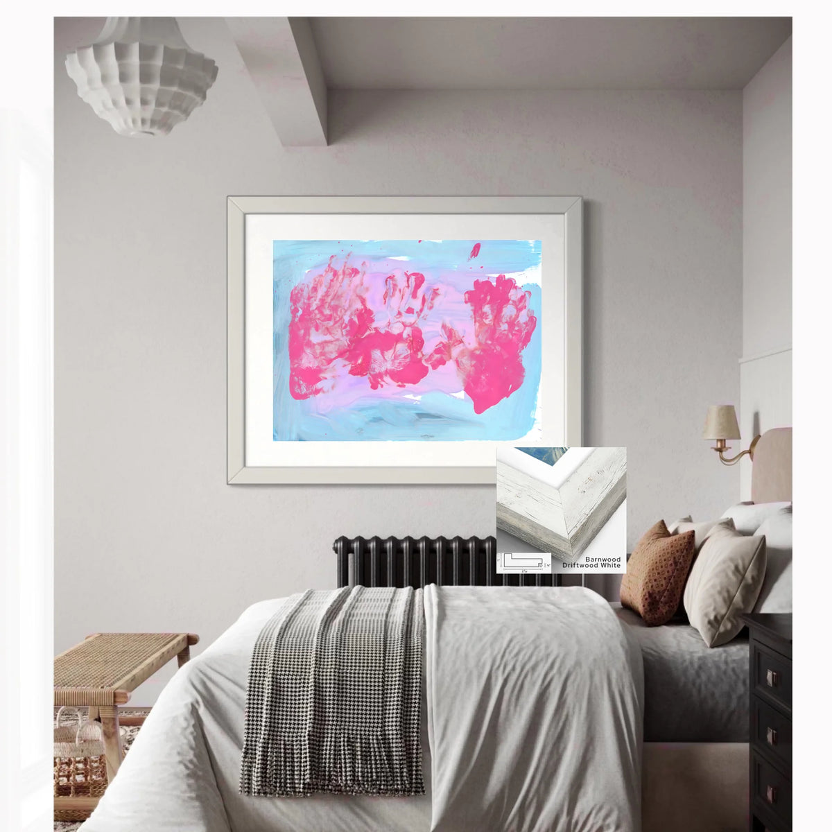 Barnwood driftwood white square