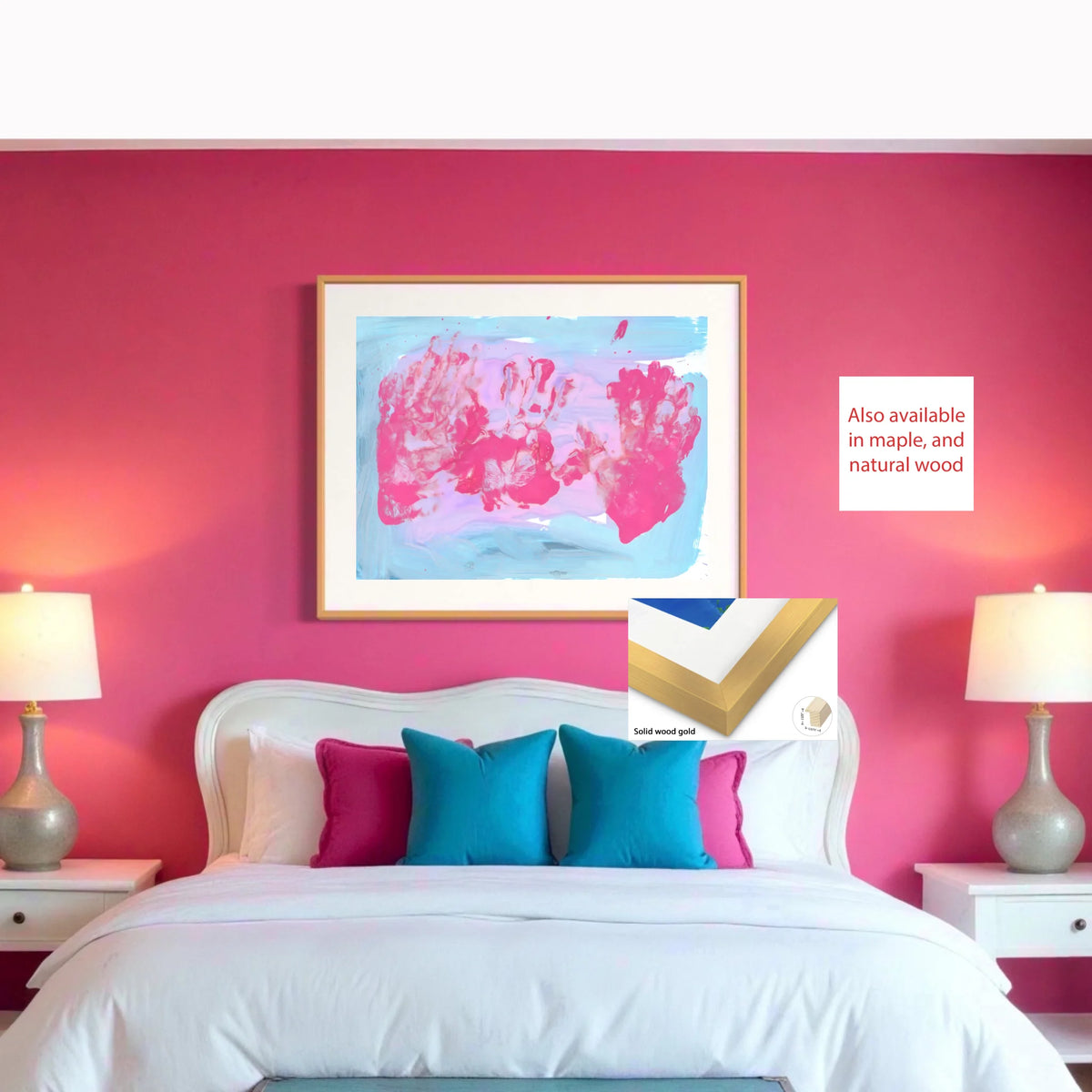 Solid wood gold square