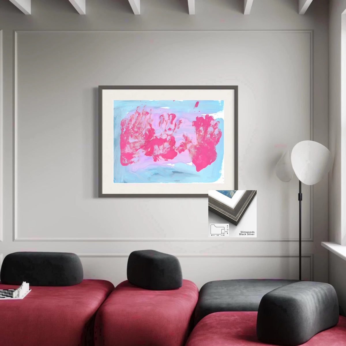 Slimwood black silver square