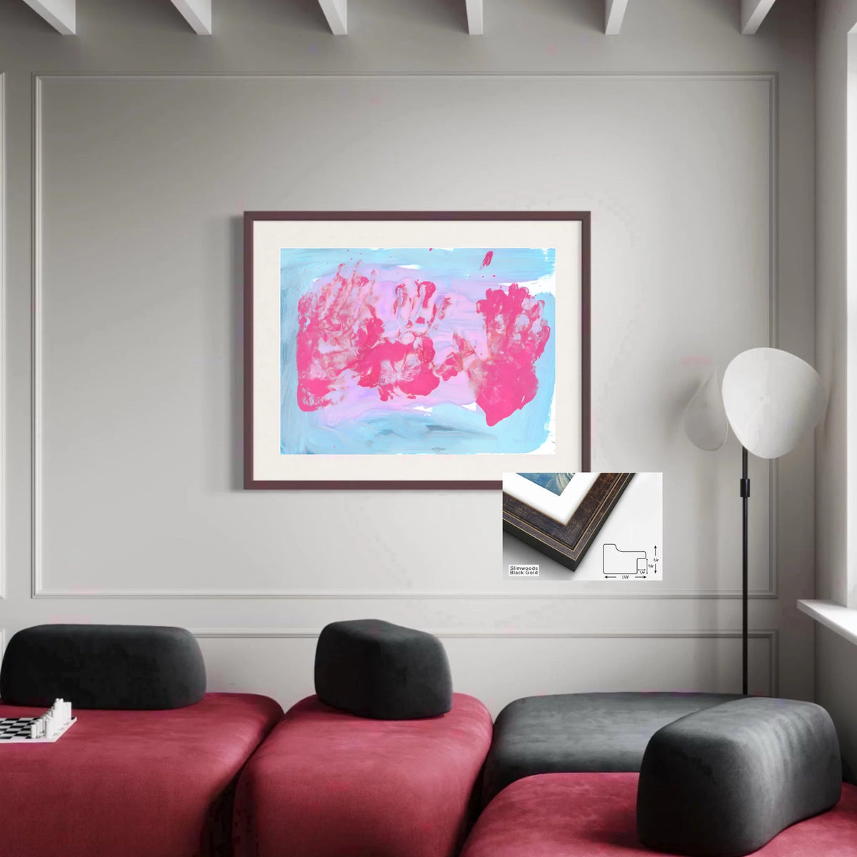 Slimwood black gold square