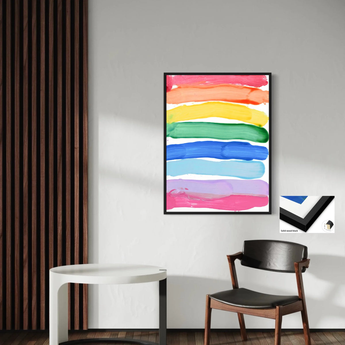 Solid wood black 0.75x1.125_R3to4_30x40in