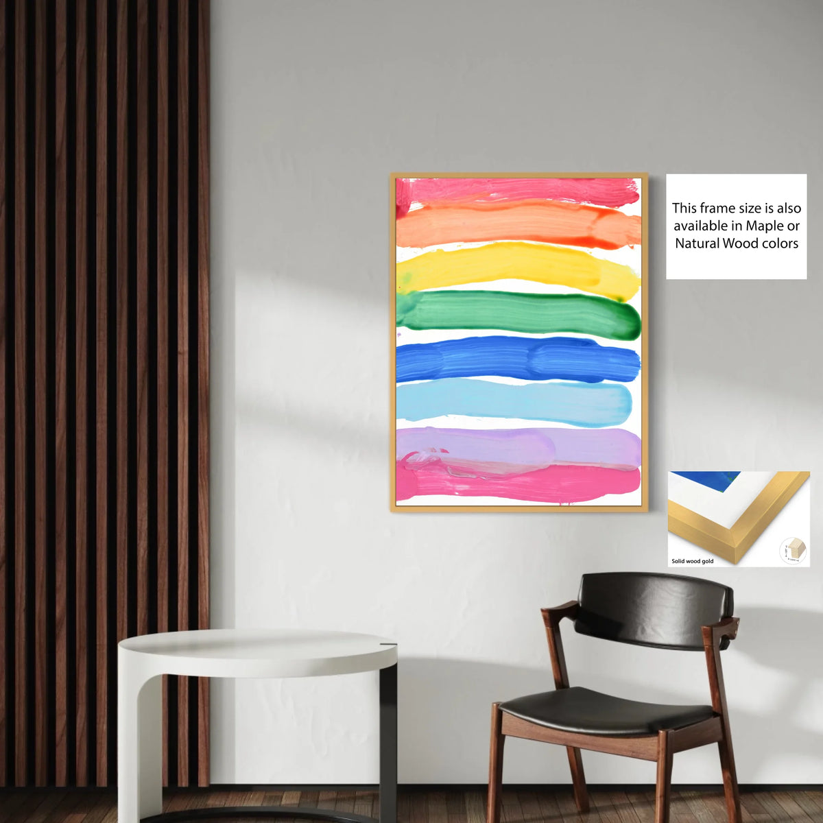 Solid wood gold 0.875x1.125_R3to4_30x40in