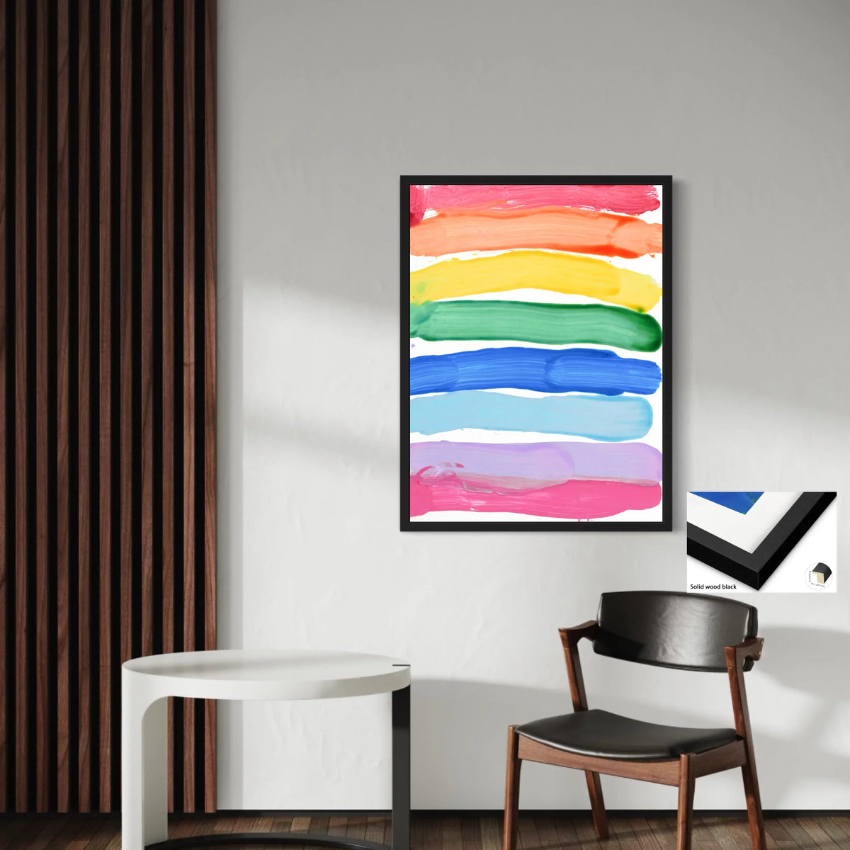 Solid wood black 1.25x0.875_R3to4_30x40in