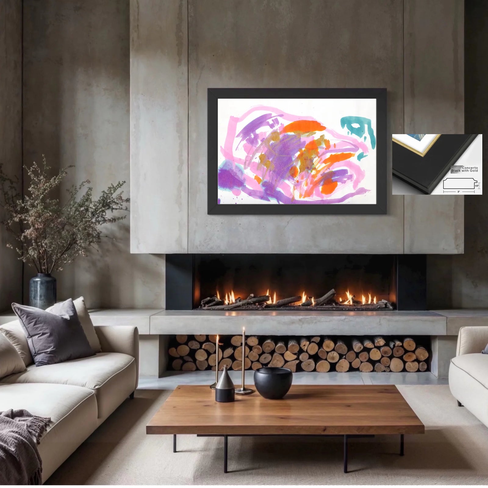 MU4A_Concerto_black_with_gold_framed canvas_CP-30x45x0.75-COBG-3x0.9