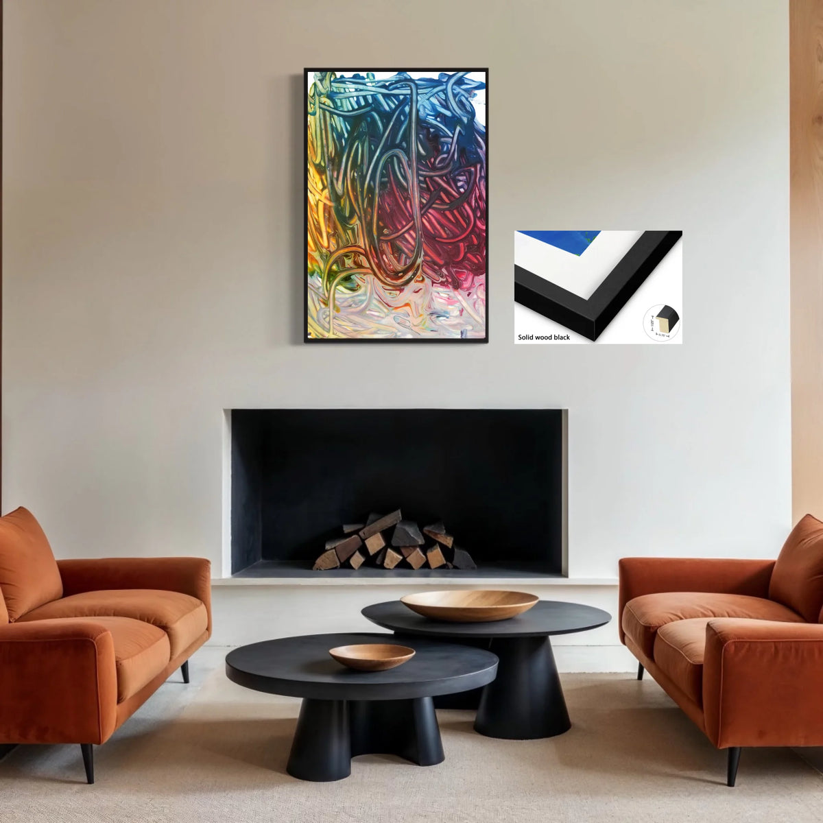 Canvas regular_solid wood black_0.75x1.125_30x45in