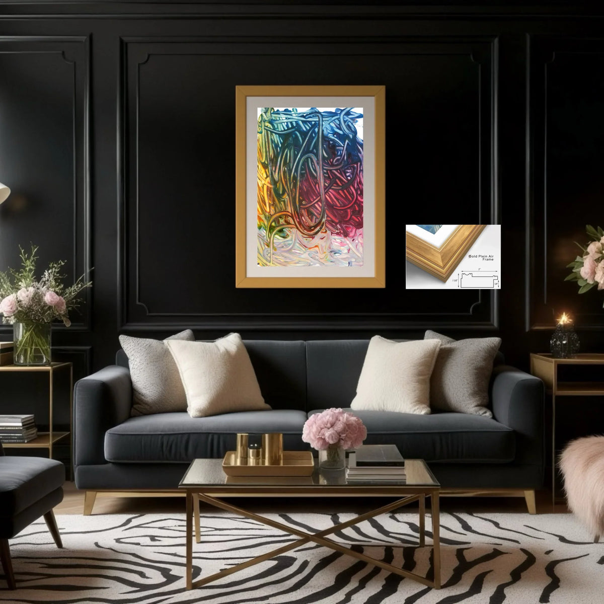 Paper prints_Plein air gold 30x45 in_off white matt 3.5inch_3x1.125