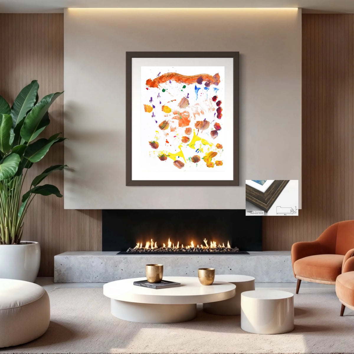 Paper print_Plein air espresso_off white mat 4%22_2.56x1_36x45in