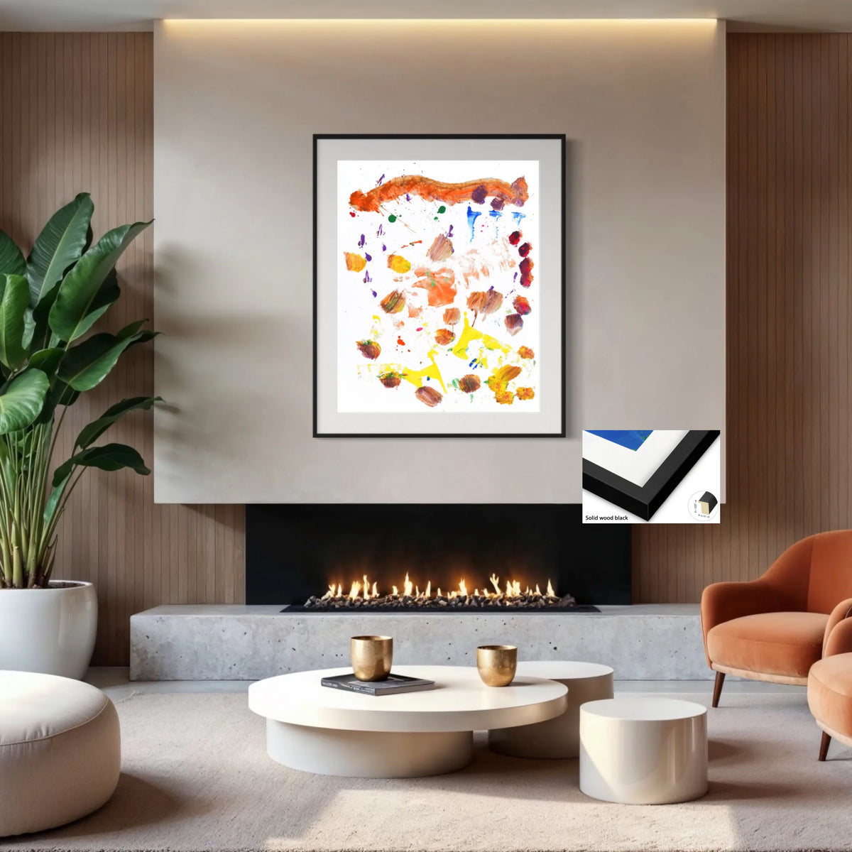 Paper print_Solid wood black_off white mat 4%22_0.75x1.125_36x45in