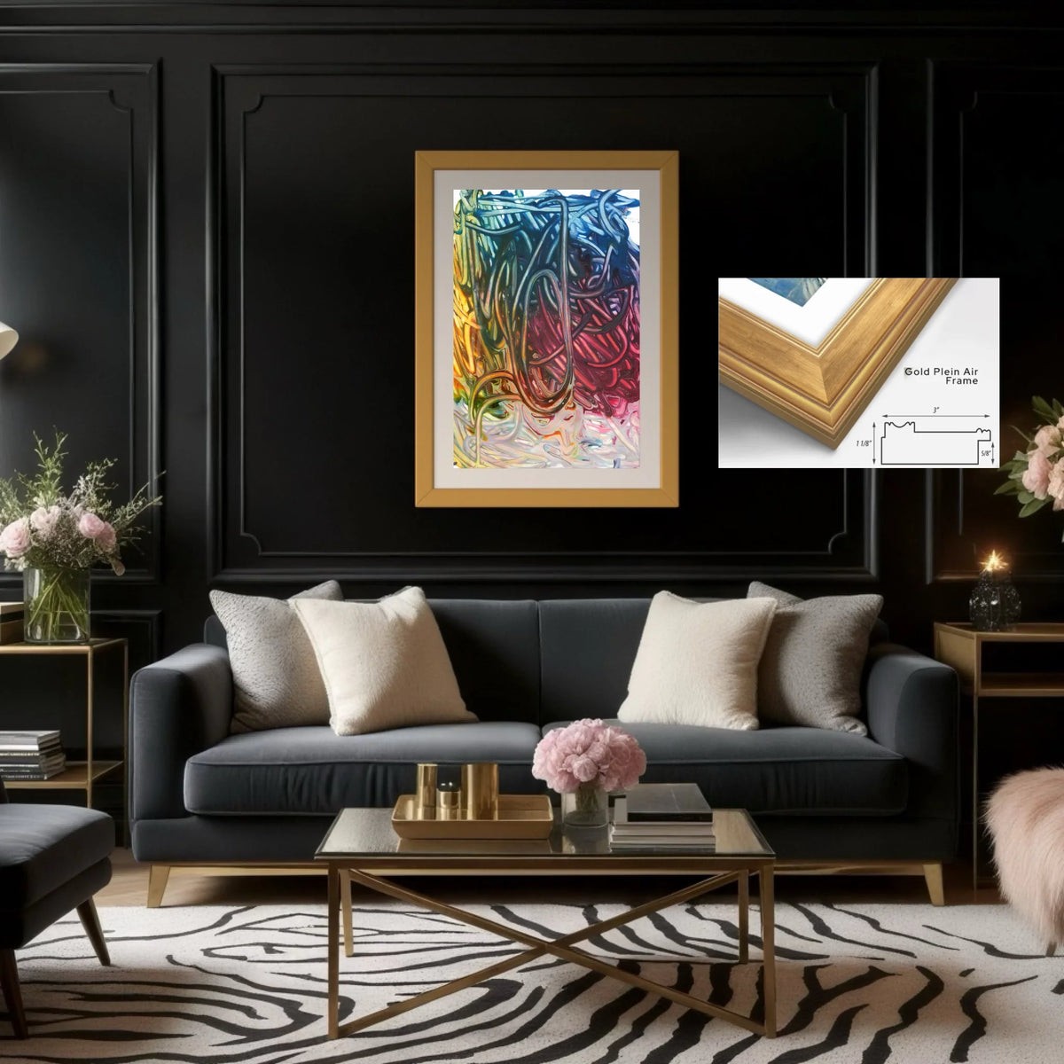 Paper prints_Plein air gold 30x45 in_off white matt 3.5inch_3x1.125