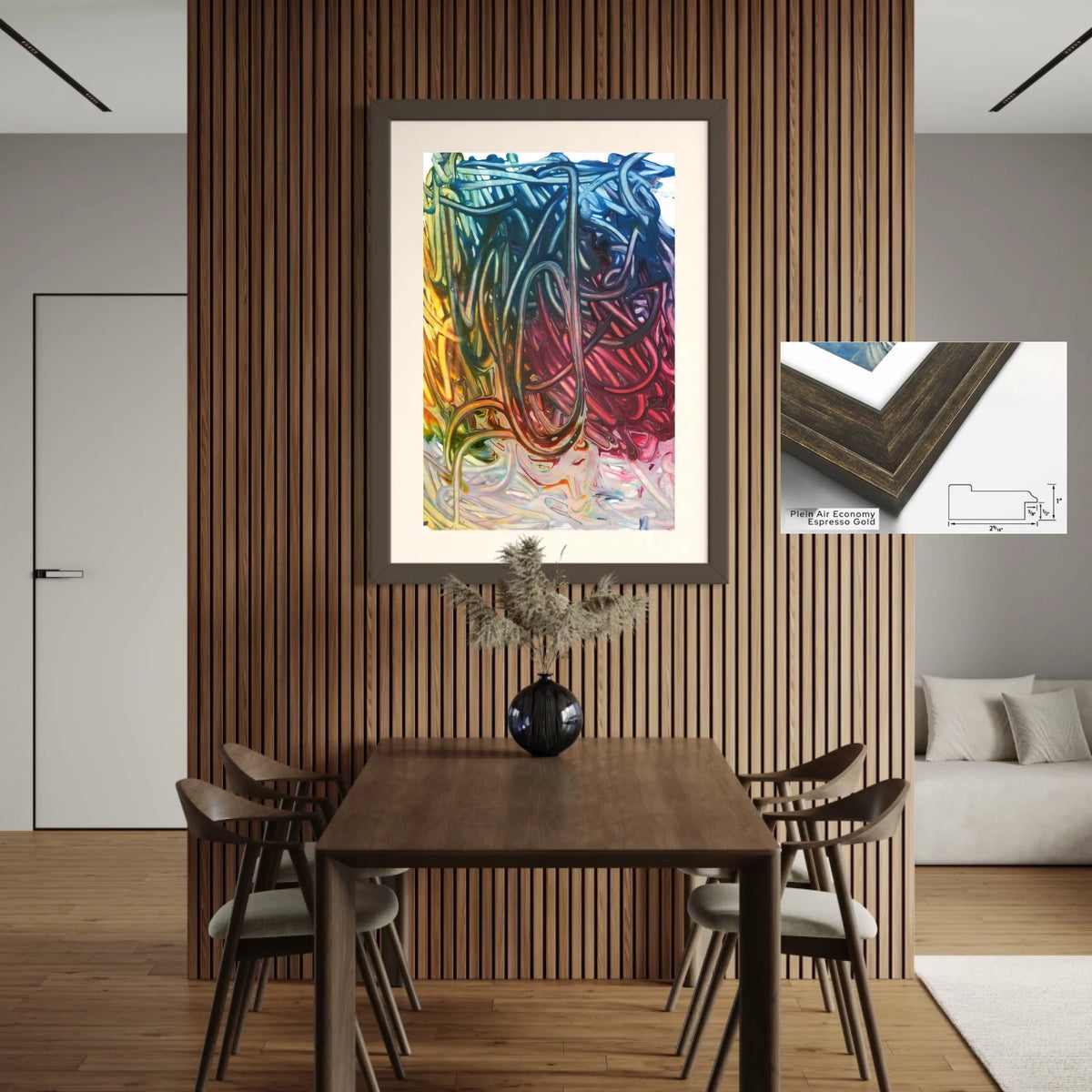 Paper prints_Plein air espresso_30x45 in_off white matt 4%22_2.56x1