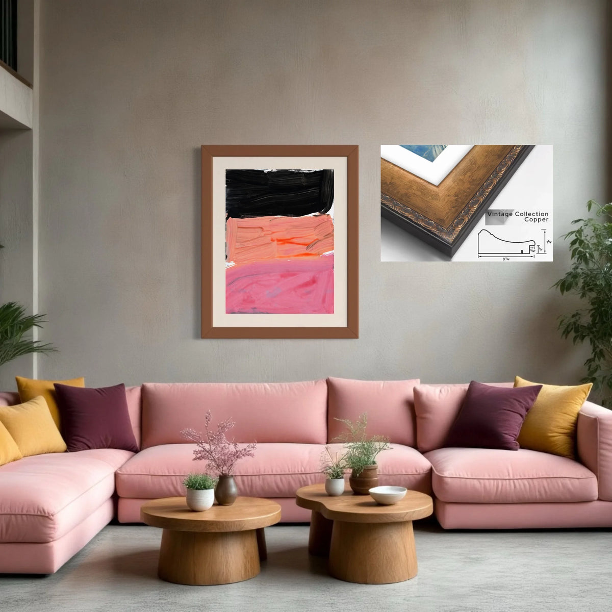 Paper prints_Vintage copper_off white matt 4%22_3.25x1.375_30x40in