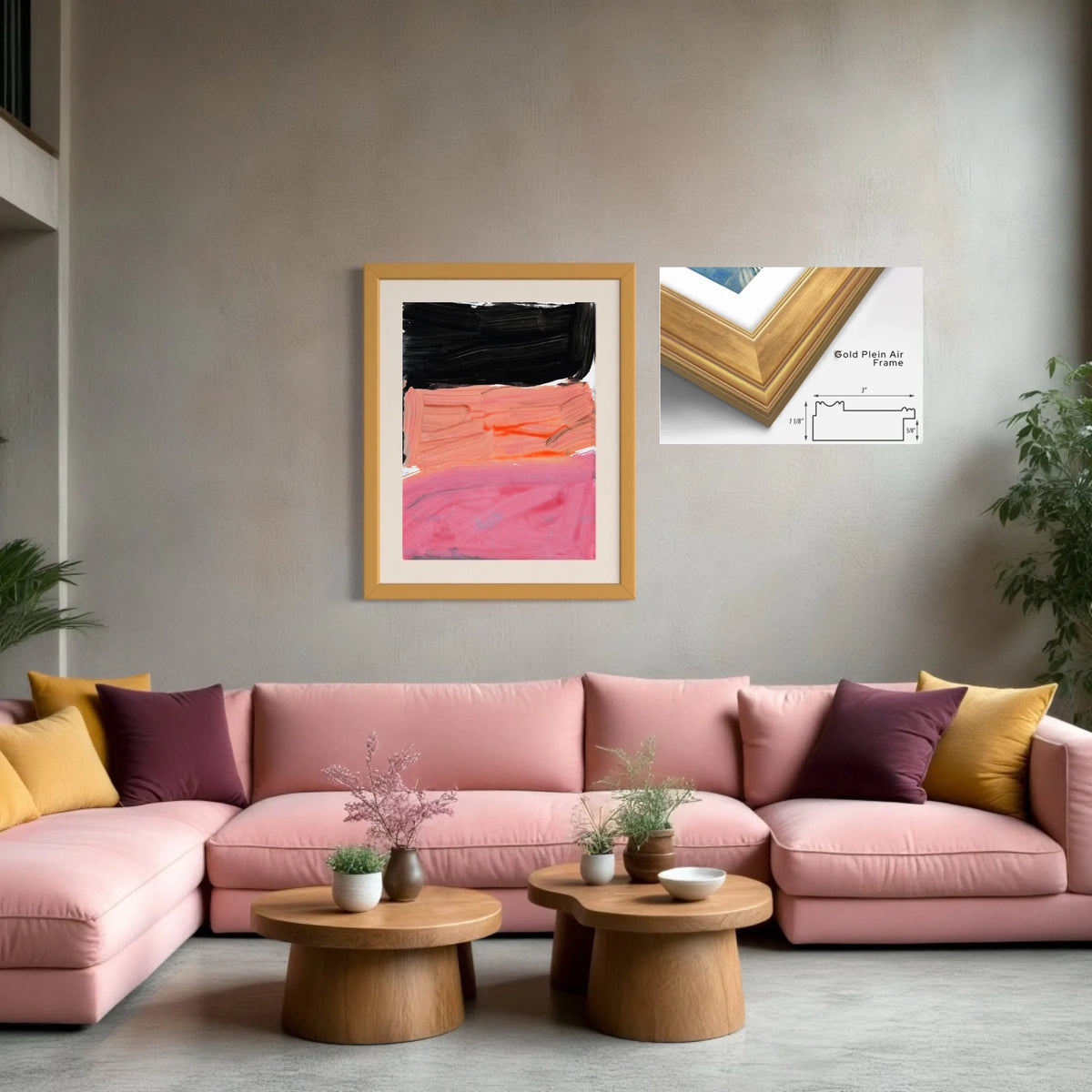 Paper prints_Plein air gold_off white matt 4%22_3x1_30x40in