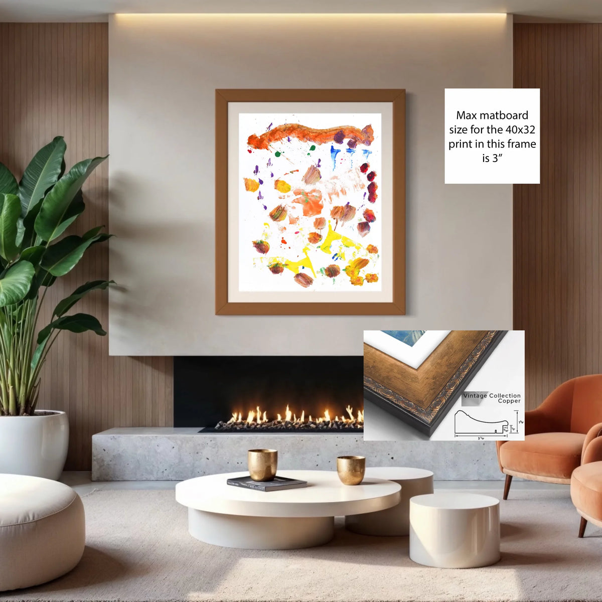 Paper print_Vintage copper_off white mat 3%22_3.25x1.375_36x45in