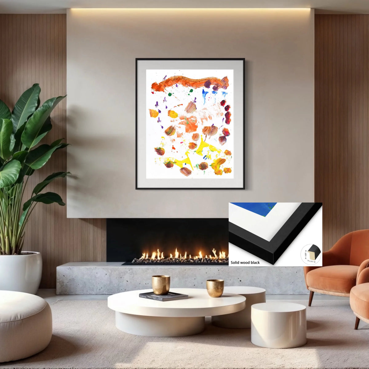 Paper print_Solid wood black_off white mat 4%22_0.75x1.125_36x45in