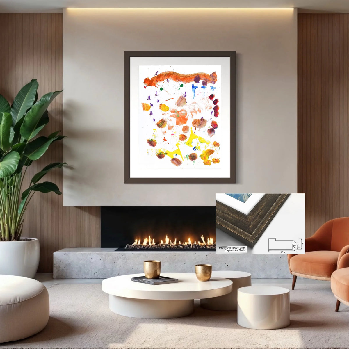 Paper print_Plein air espresso_off white mat 4%22_2.56x1_36x45in