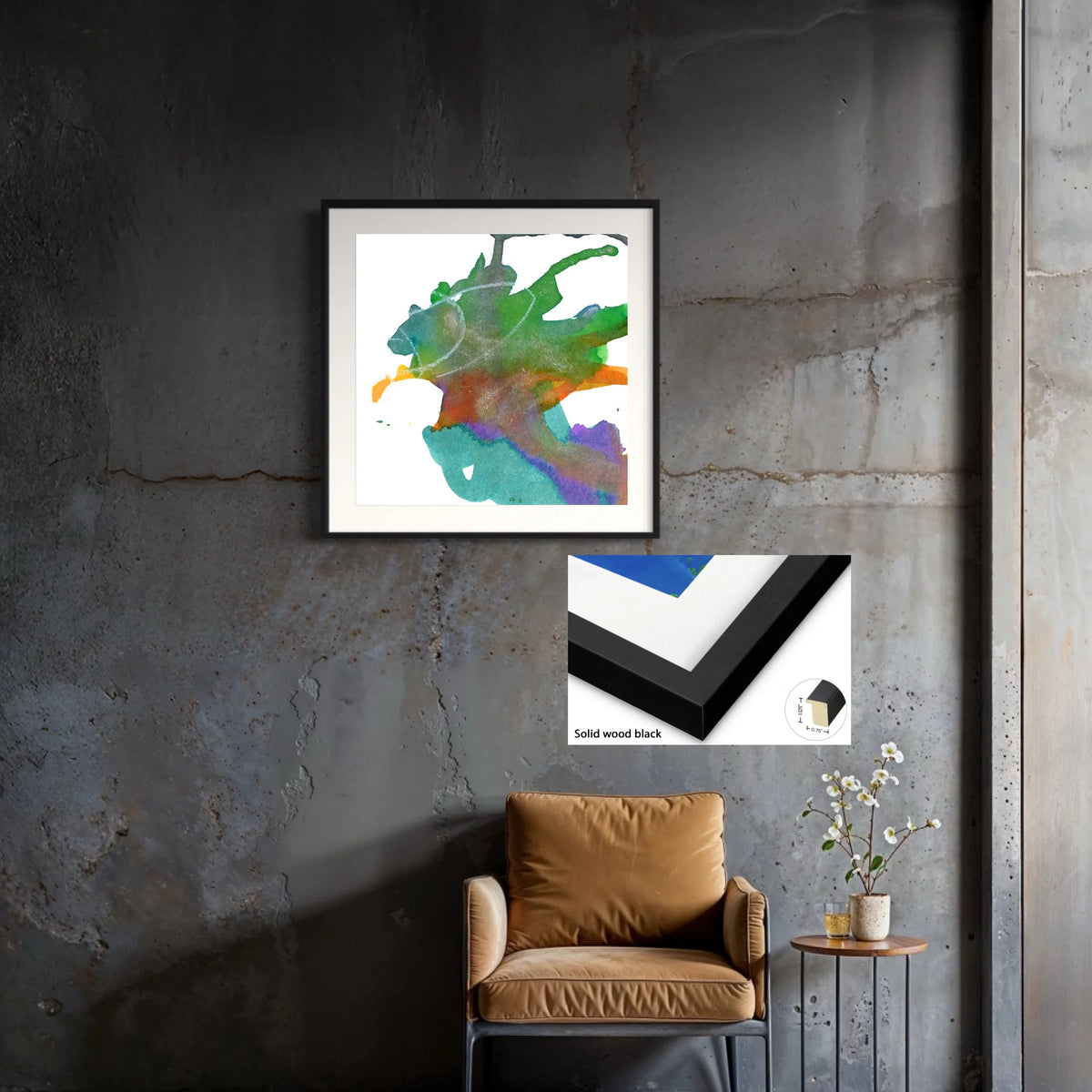 Paper_solid wood black 0.75x1.125