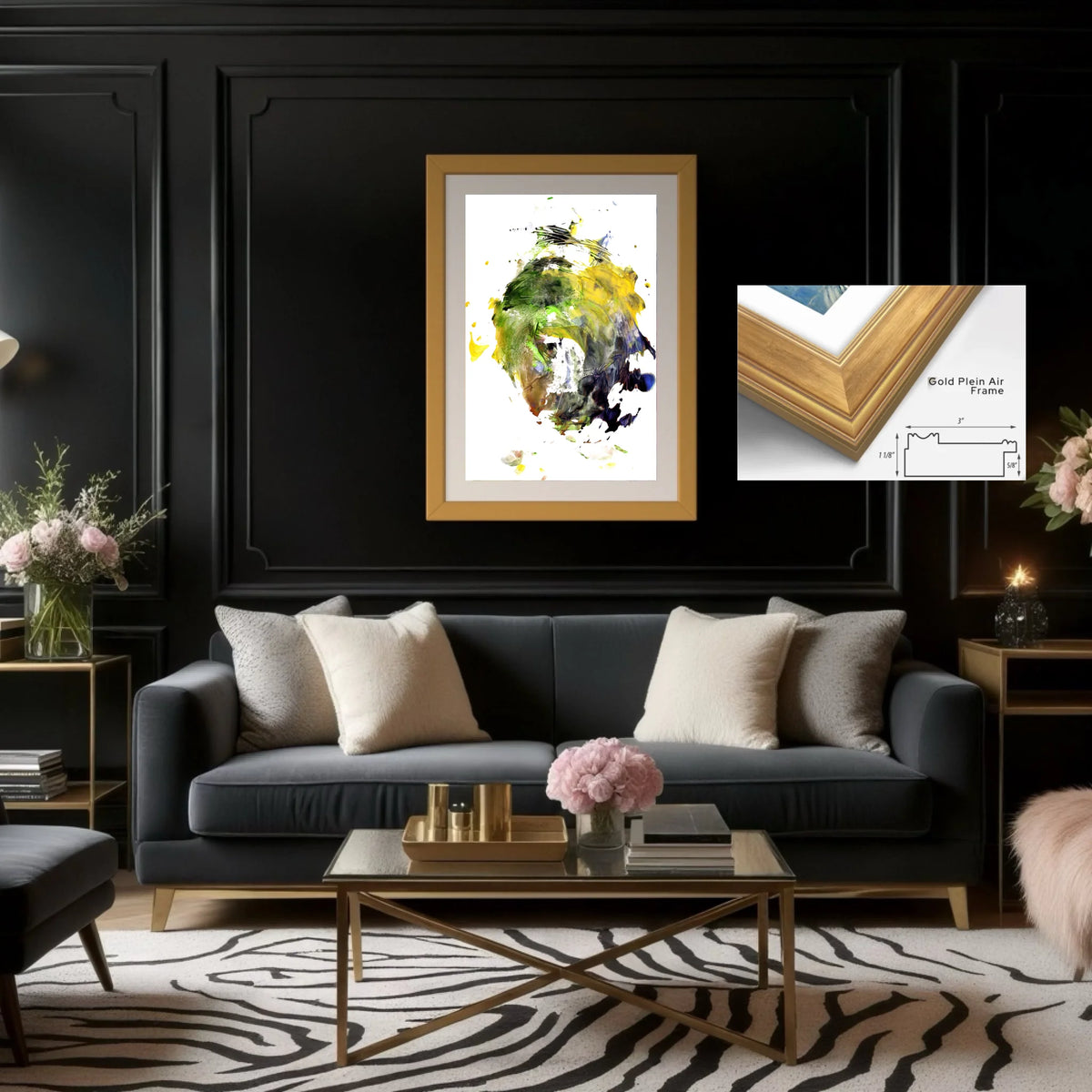 Paper prints_Plein air gold 30x45 in_off white matt 3.5inch_3x1.125