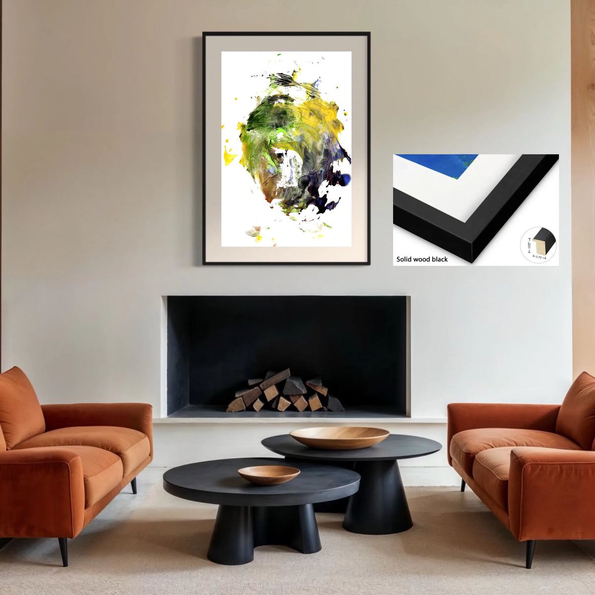 Paper prints regular_solid wood black_off white mat 4%22_0.75x1.125_30x45in