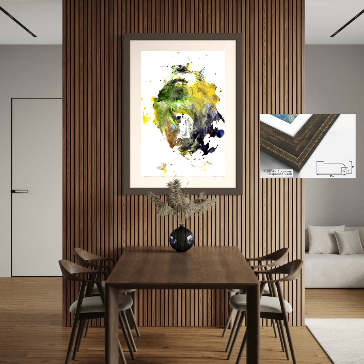 Paper prints_Plein air espresso_30x45 in_off white matt 4%22_2.56x1