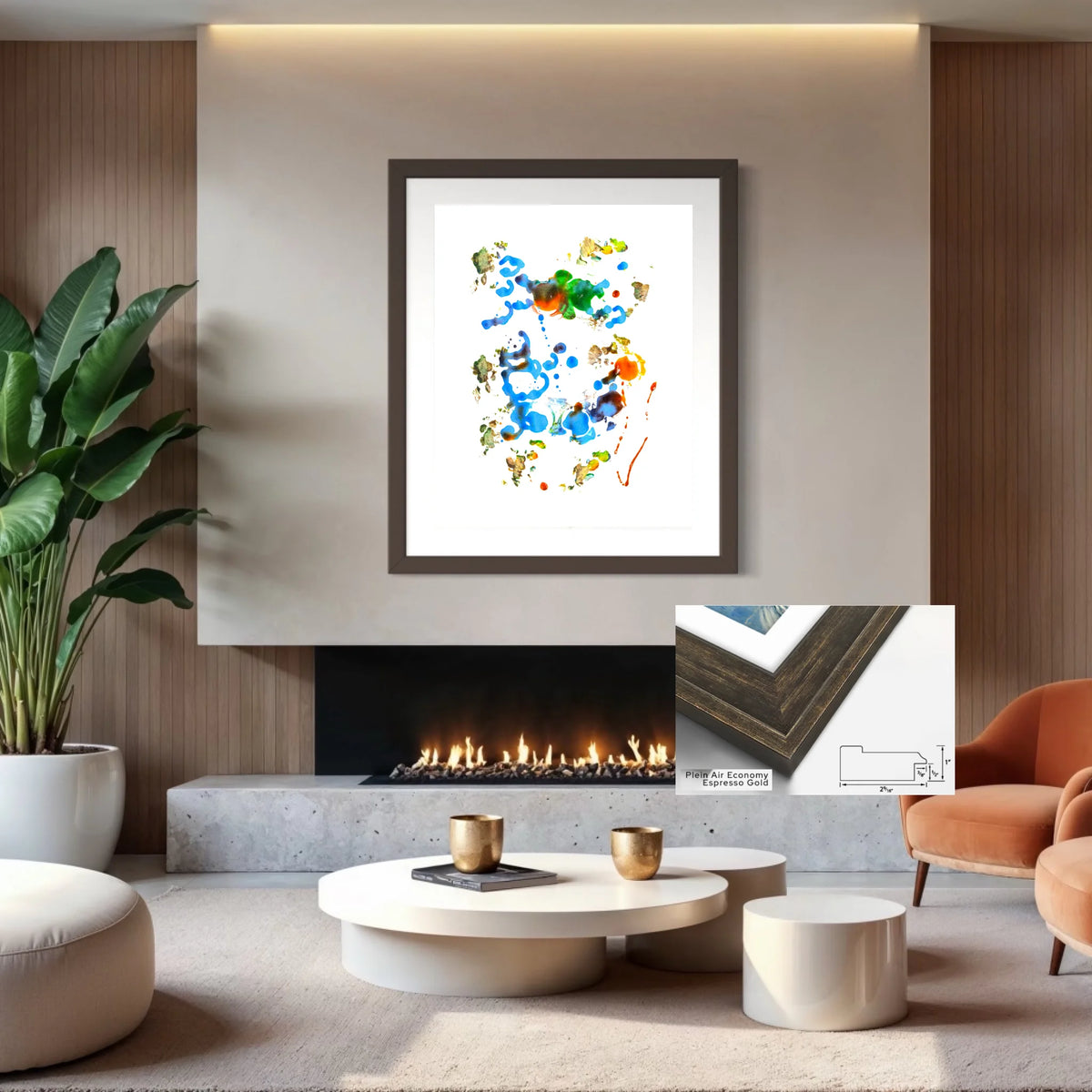 Paper print_Plein air espresso_off white mat 4%22_2.56x1_36x45in