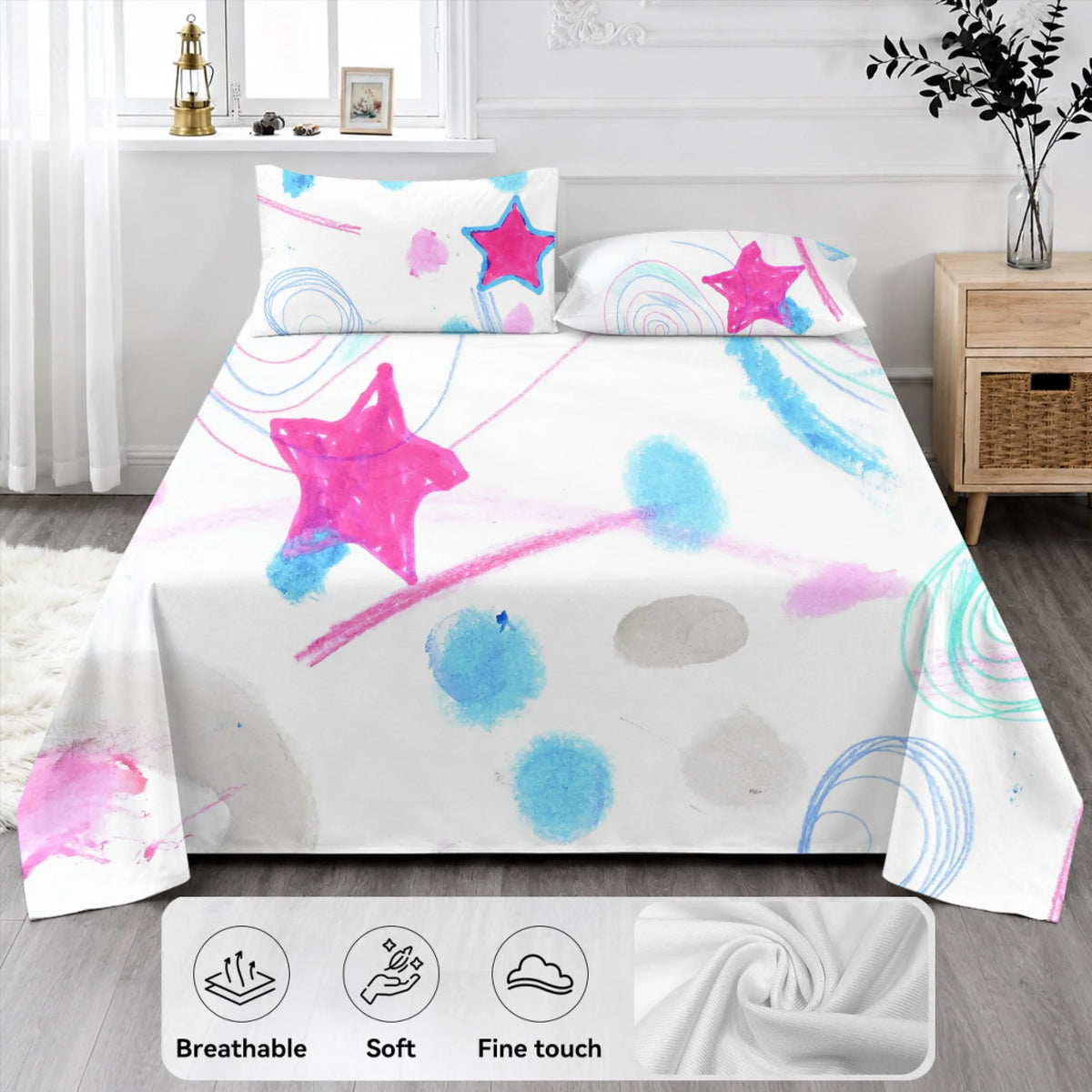 Bedding Set (Duvet cover, 2 pillow cases, and optional flat sheet), Customizable, Spring26
