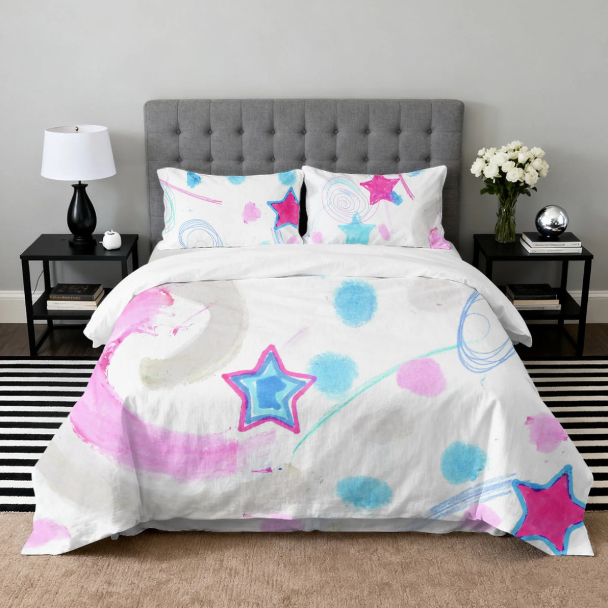 Bedding Set (Duvet cover, 2 pillow cases, and optional flat sheet), Customizable, Spring26