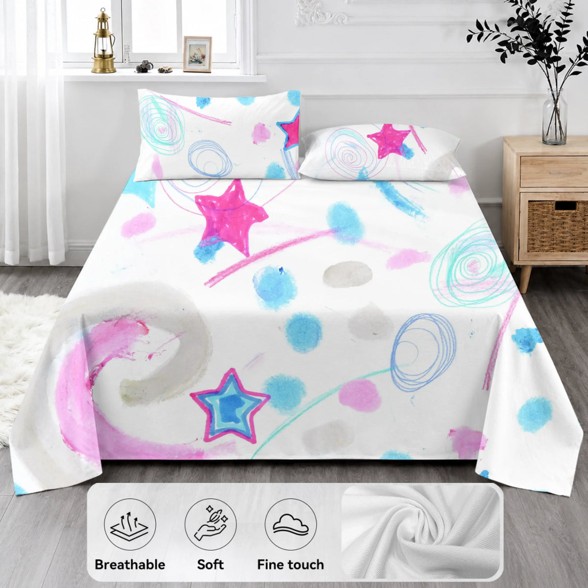 Bedding Set (Duvet cover, 2 pillow cases, and optional flat sheet), Customizable, Spring26