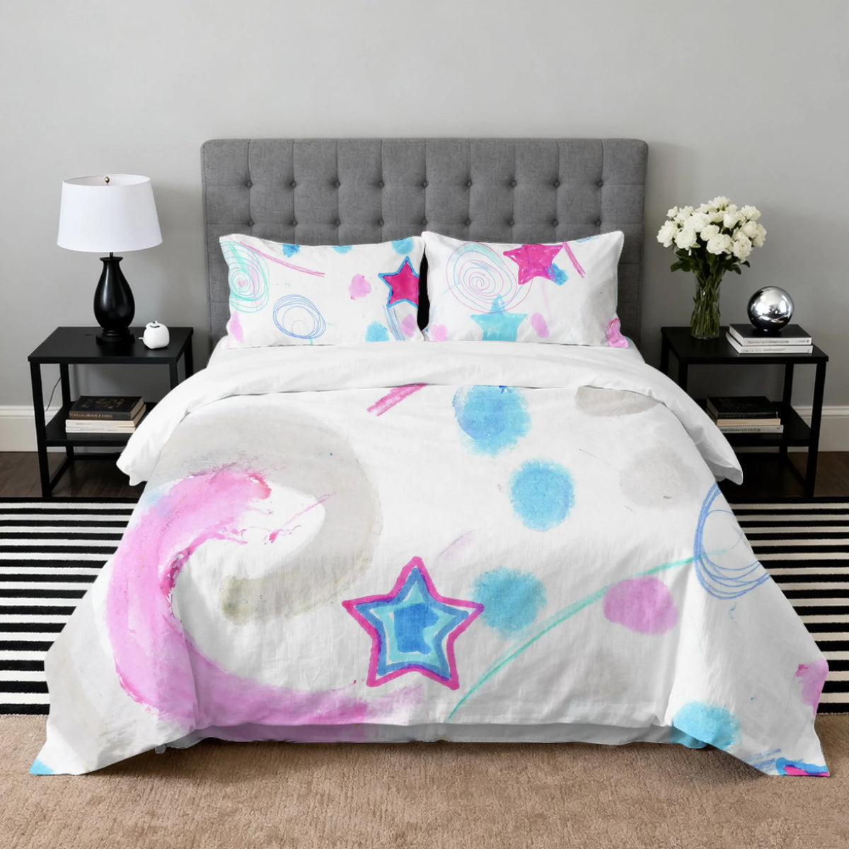 Bedding Set (Duvet cover, 2 pillow cases, and optional flat sheet), Customizable, Spring26