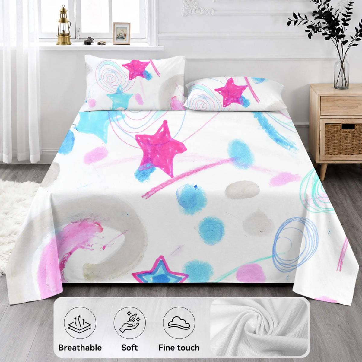 Bedding Set (Duvet cover, 2 pillow cases, and optional flat sheet), Customizable, Spring26