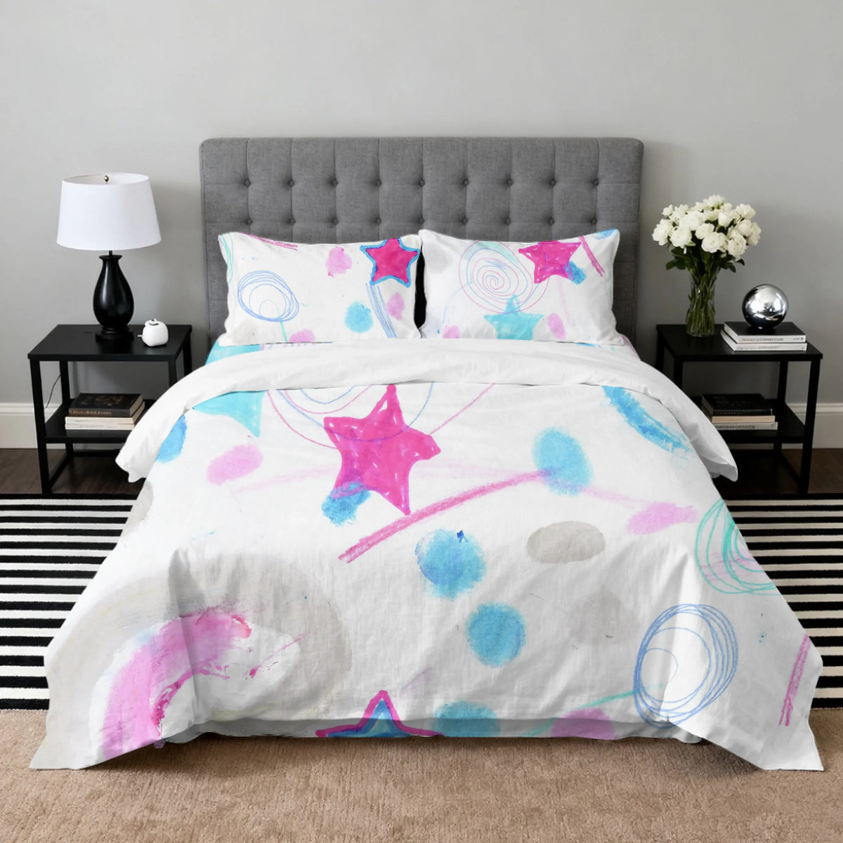 Bedding Set (Duvet cover, 2 pillow cases, and optional flat sheet), Customizable, Spring26