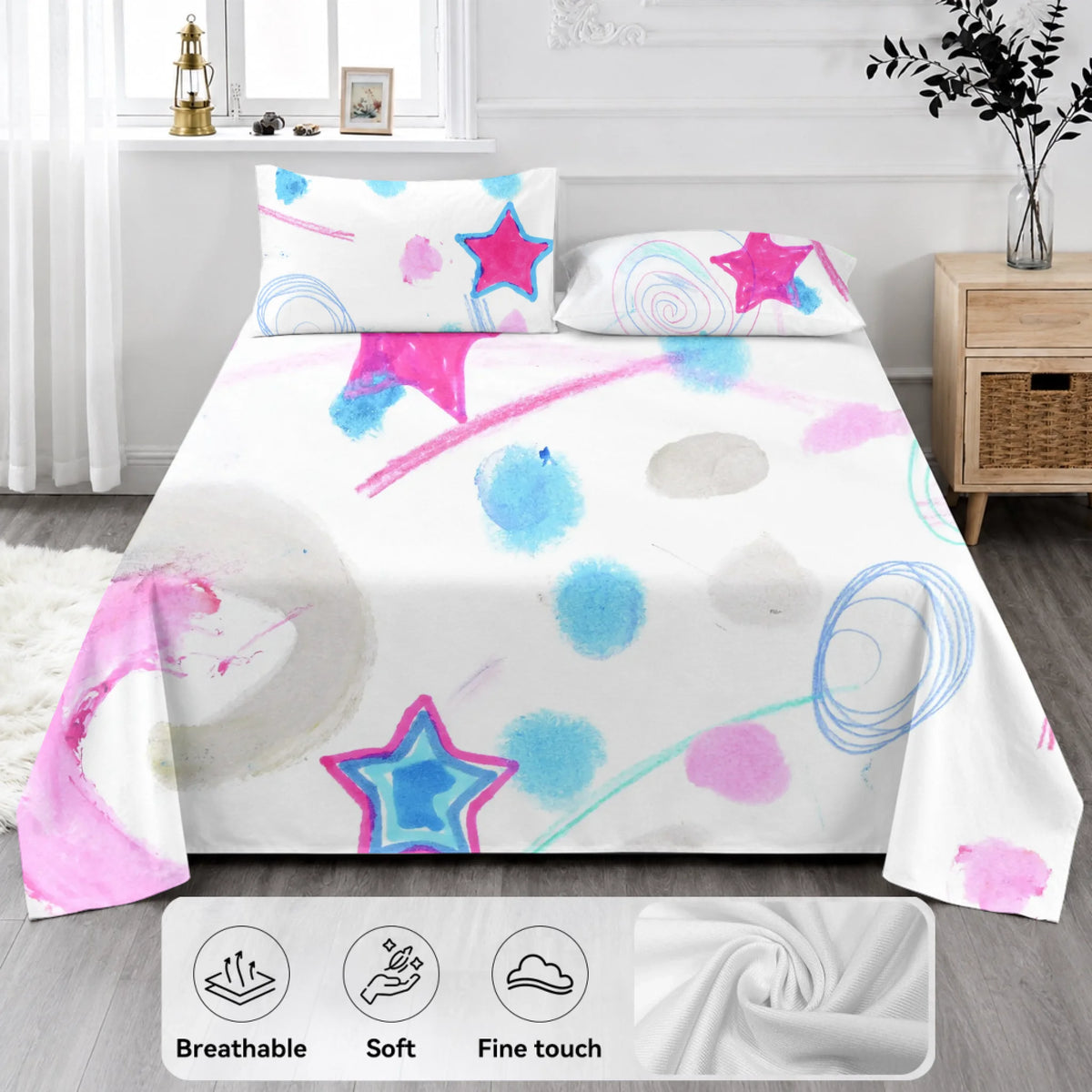 Bedding Set (Duvet cover, 2 pillow cases, and optional flat sheet), Customizable, Spring26