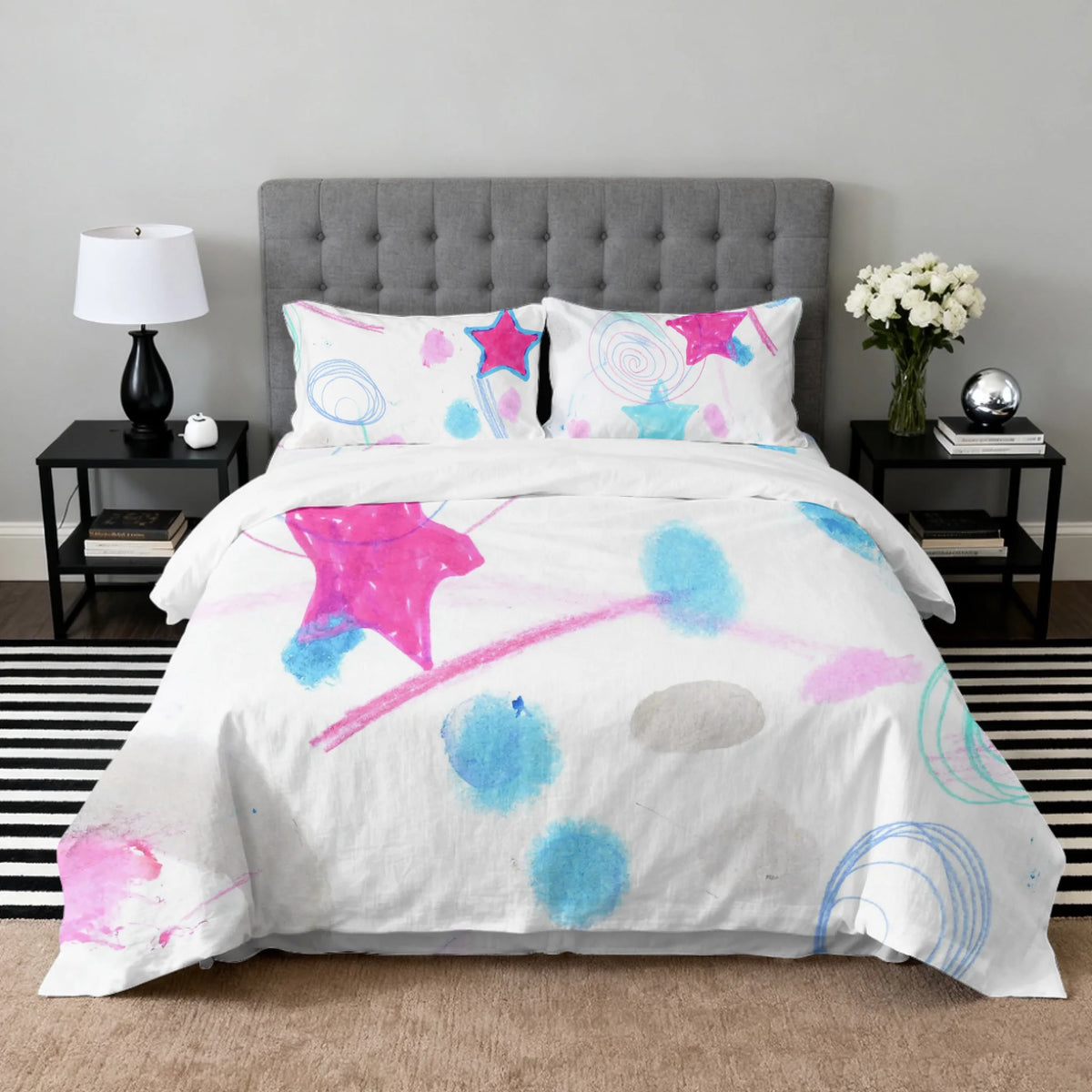 Bedding Set (Duvet cover, 2 pillow cases, and optional flat sheet), Customizable, Spring26