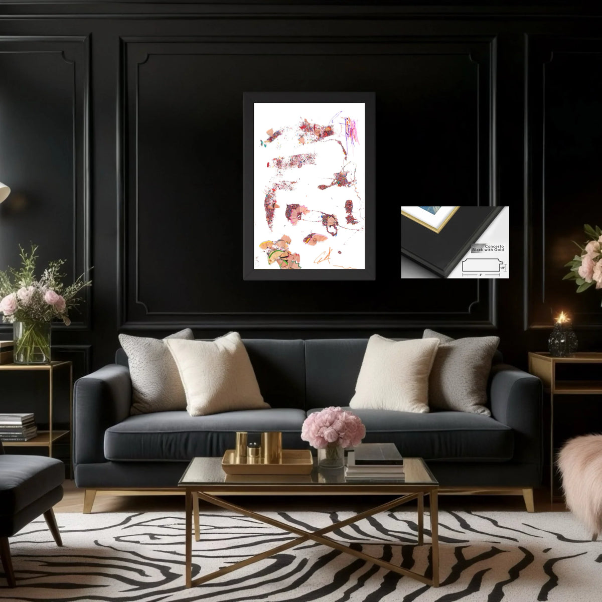 Canvas_Concerto black gold 3x0.875_30x45in