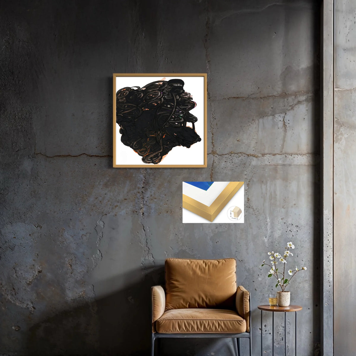 Canvas_solid wood gold 0.875x1.125