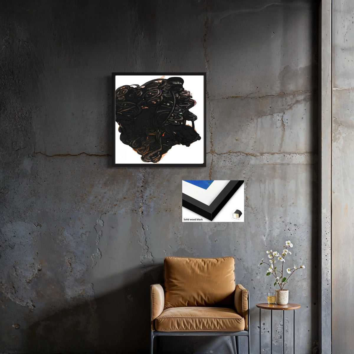 Canvas_solid wood black_1.25x0.875