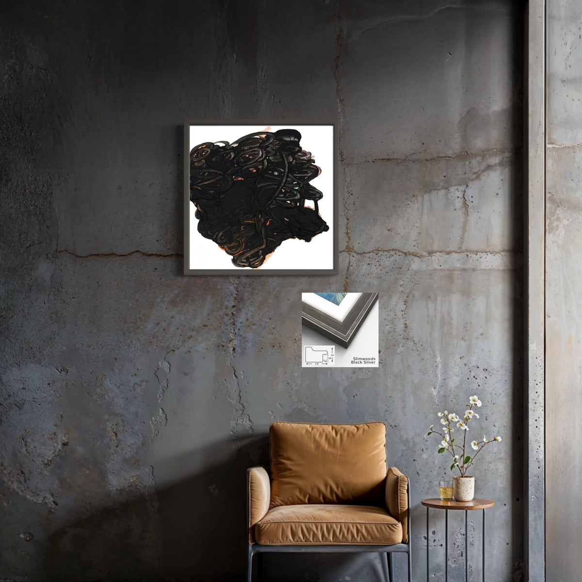 Canvas Slimwood black silver 1.125 x 0.75