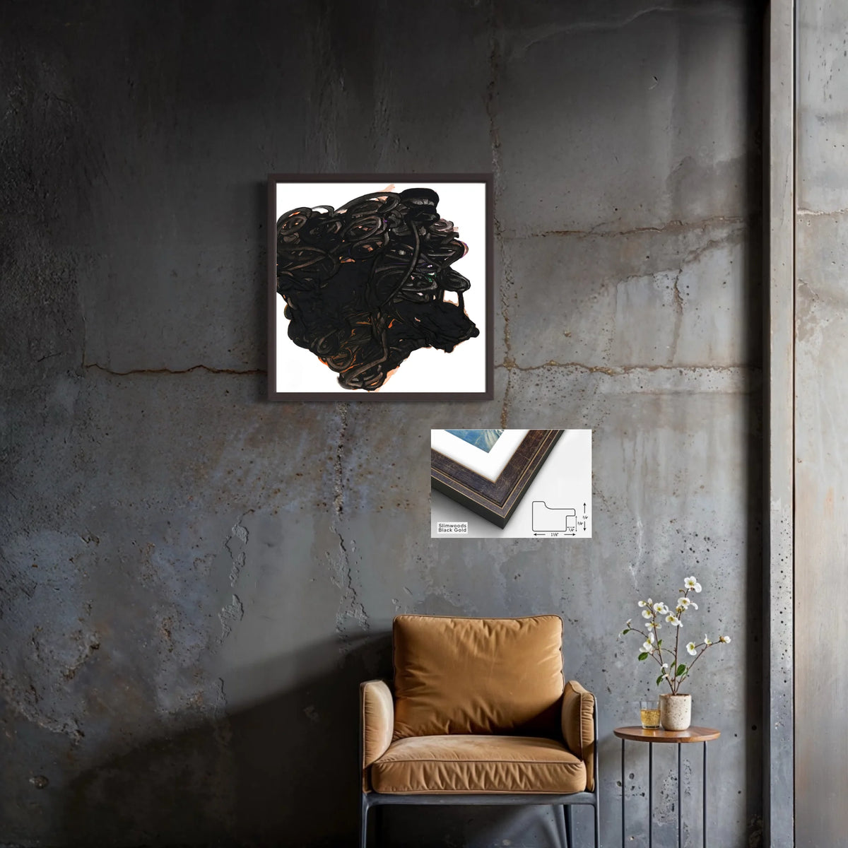 Canvas Slimwood black gold 1.125 x 0.75