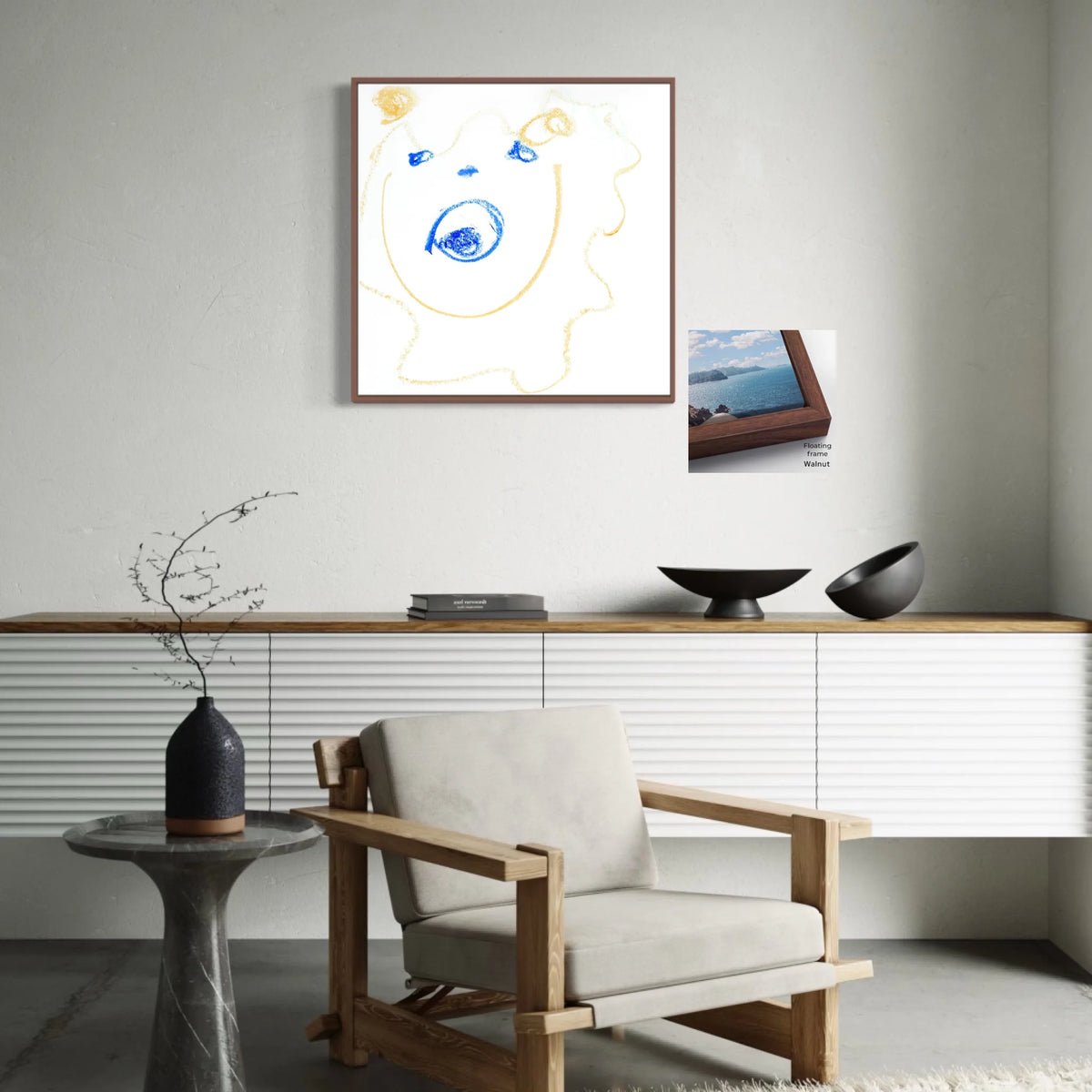 Canvas ratio 1 to 1_Floating_walnut_CP-30x30-FWa