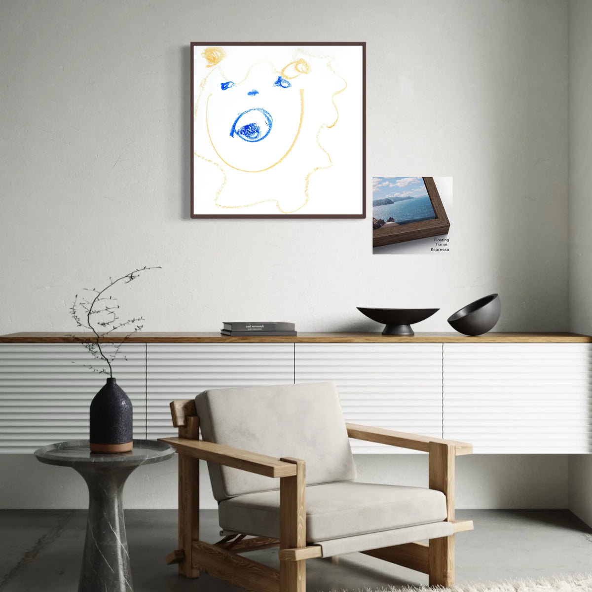 Canvas ratio 1 to 1_Floating_espresso_CP-30x30-FE
