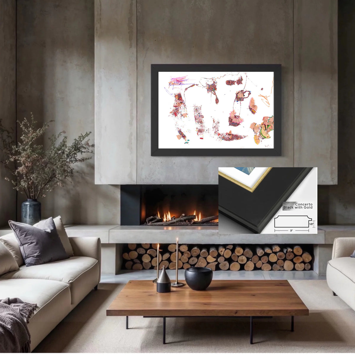 MU4A_Concerto_black_with_gold_framed canvas_CP-30x45x0.75-COBG-3x0.9
