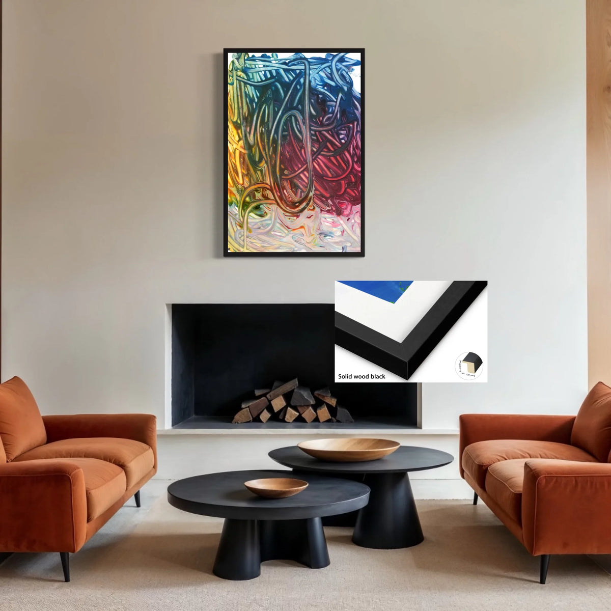 Canvas regular_solid wood black_1.25x0.875_30x45in