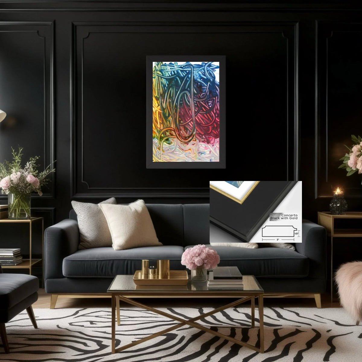 Canvas_Concerto black gold 3x0.875_30x45in