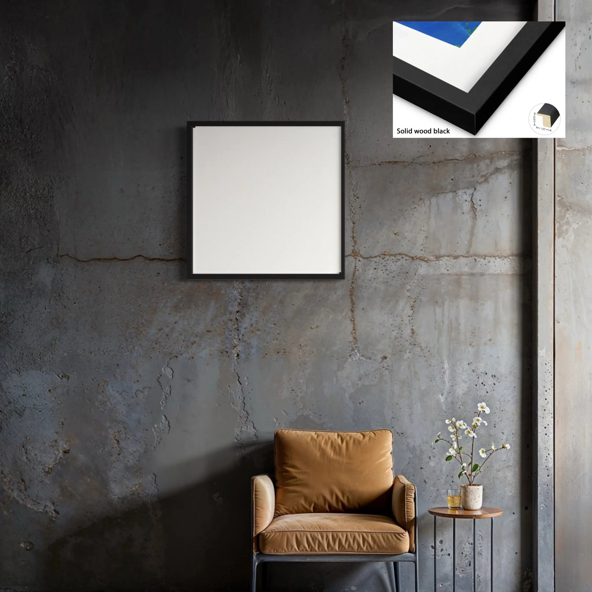 Canvas_solid wood black_1.25x0.875