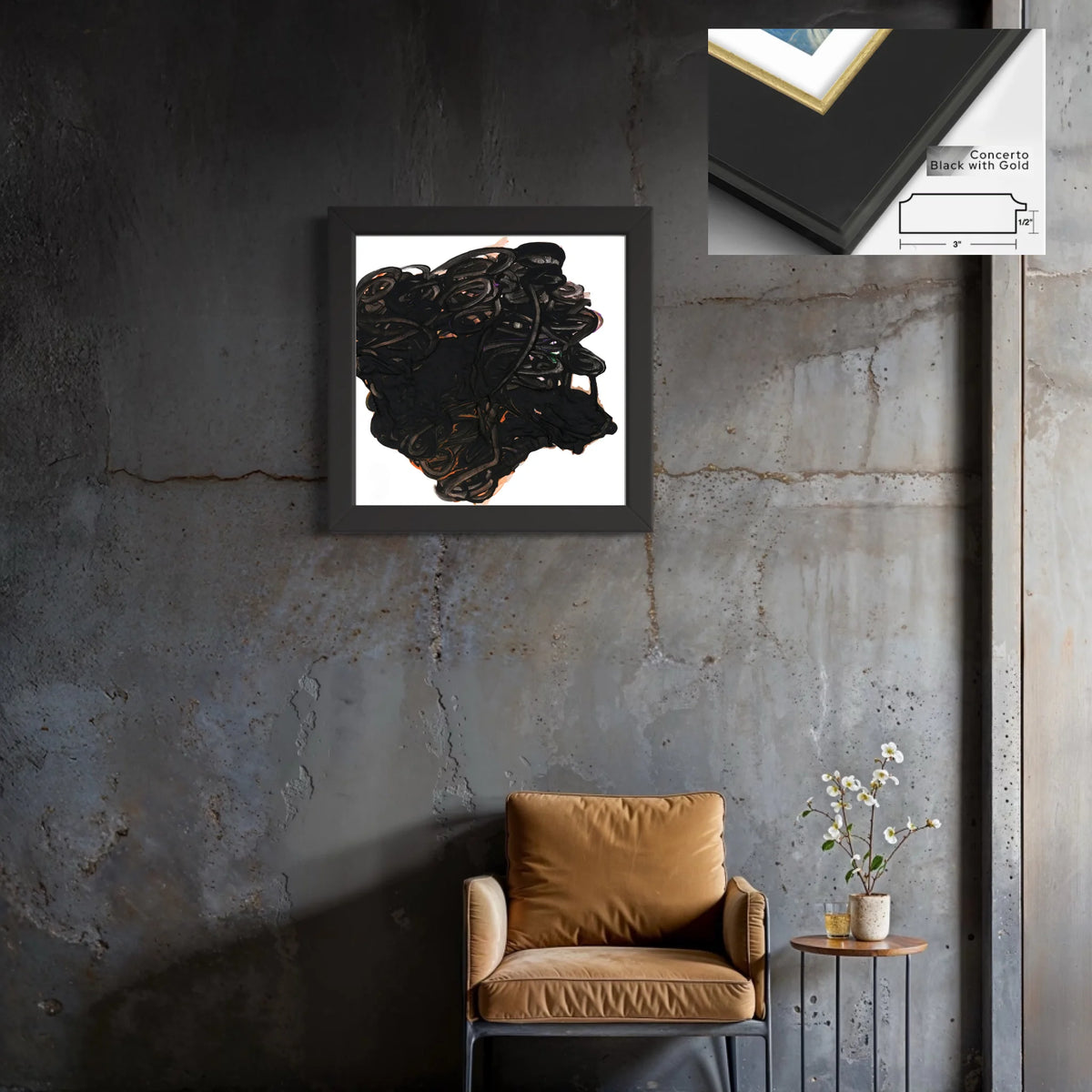Canvas_Concerto black gold 3 x 0.875