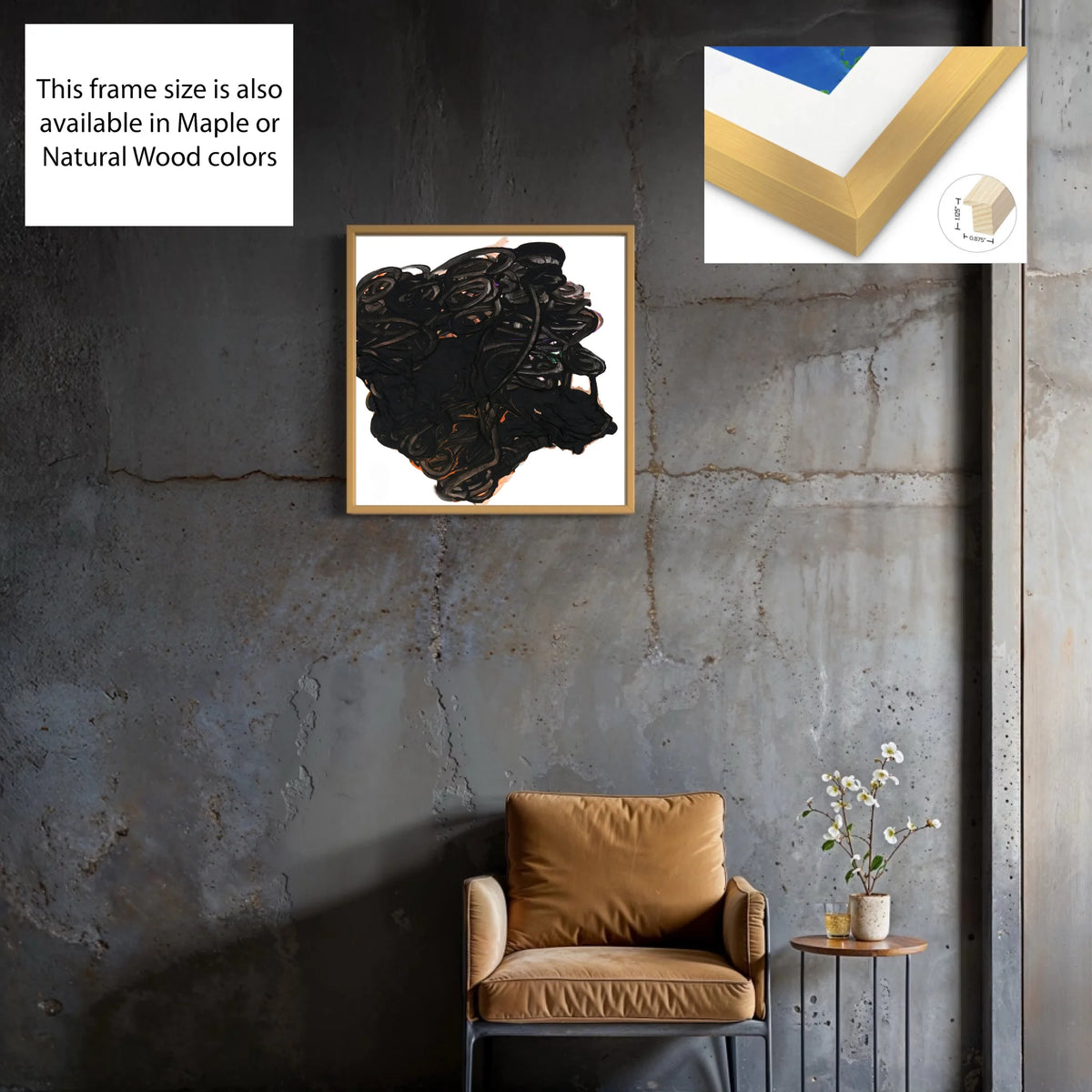 Canvas_solid wood gold 0.875x1.125