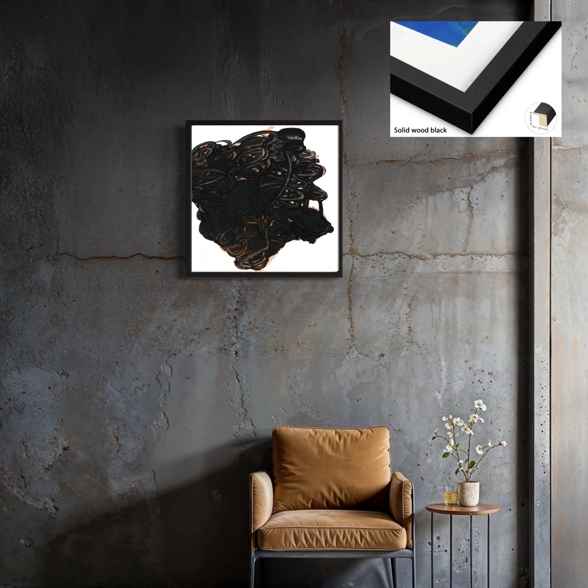Canvas_solid wood black_1.25x0.875